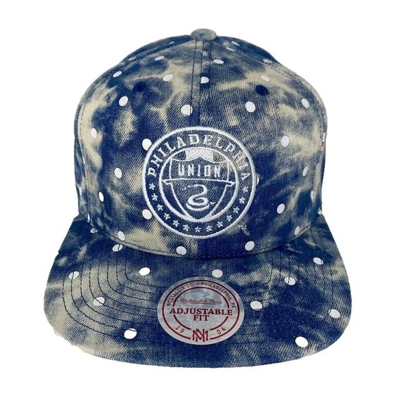 Philadelphia Union Mitchell & Ness Snapback‎ Hat Denim Dots MLS Soccer Futbol - Picture 1 of 8